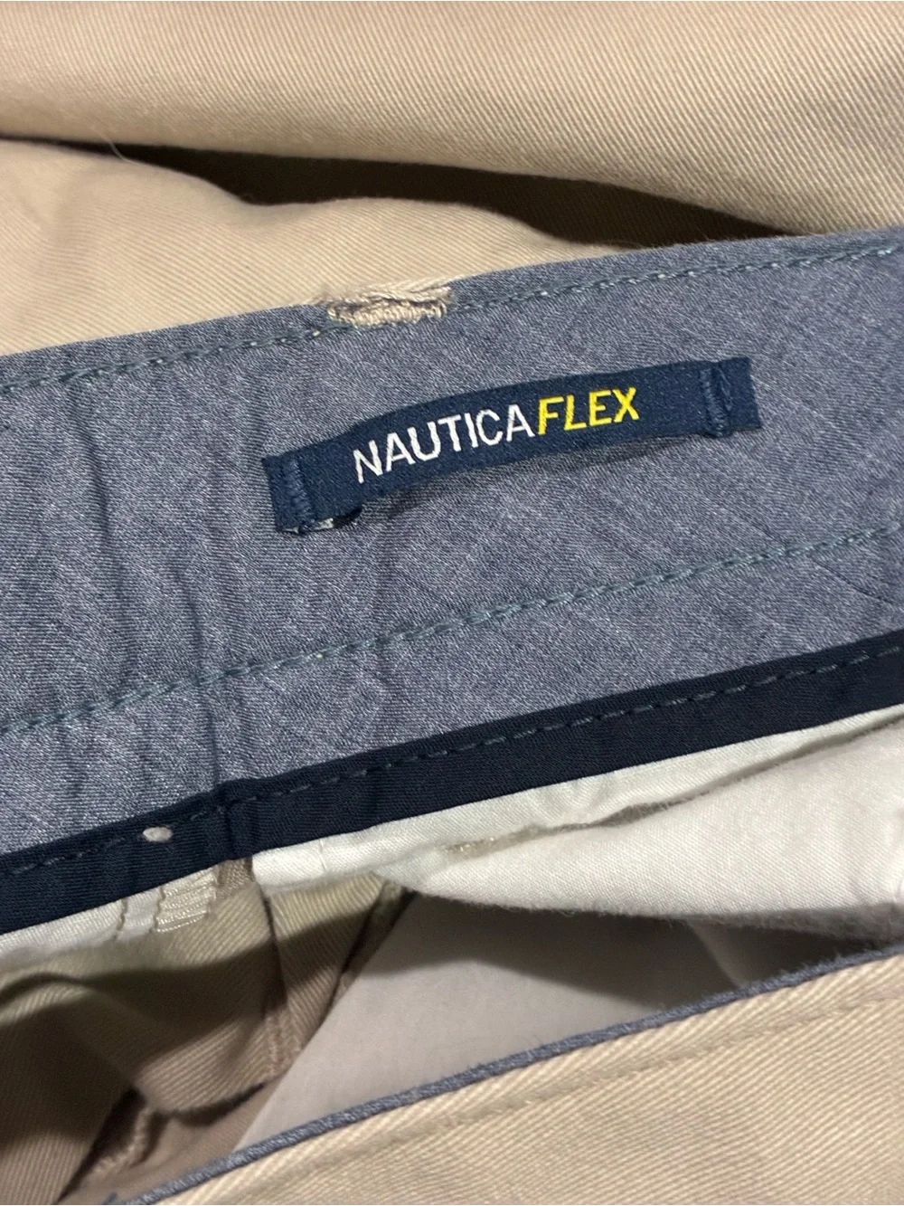 Nautica Men's Flat Front 8” Deck  Shorts in True Stone, Size 30W